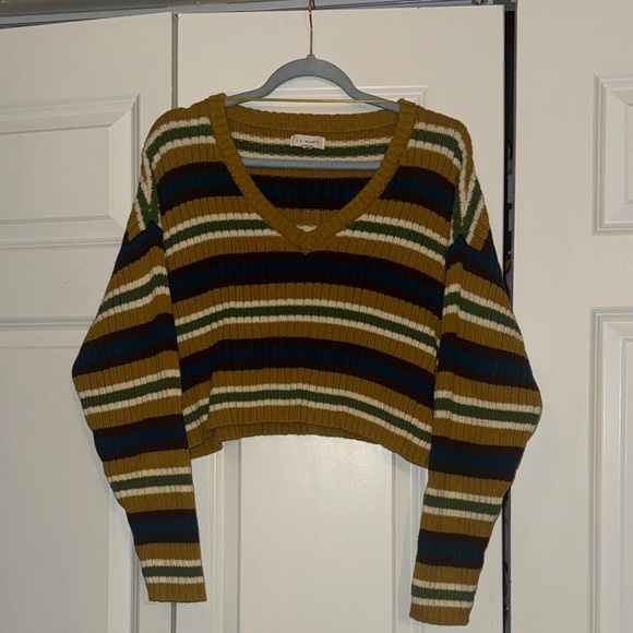 Abercrombie & Fitch Sweaters - La Hearts Multicolor Striped V-Neck Sweater